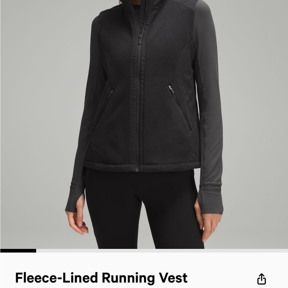 lululemon athletica Black Fleece-Lined Running Vest